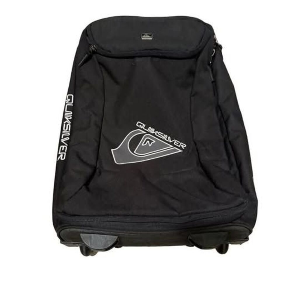 RARE Vintage Y2K Quiksilver Rolling Suitcase Carry-On Black Skater Surf Luggage